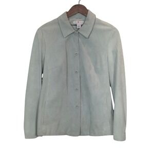 Saks Fifth Avenue Vintage Suede Leather Jacket Minimalist Quiet Luxury Womens 12